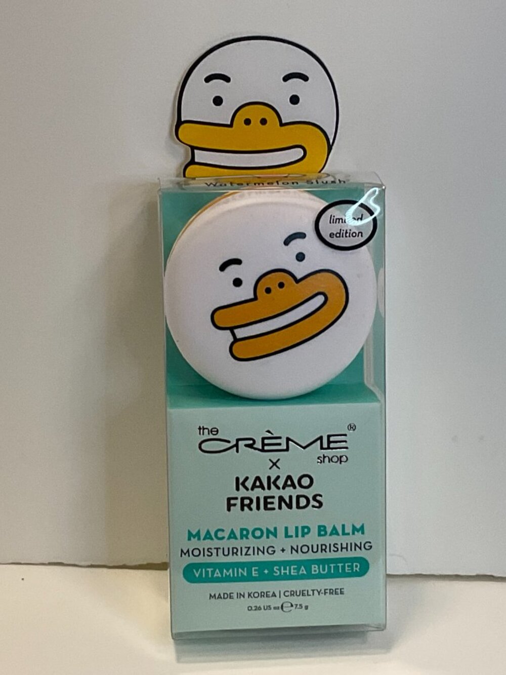 The Creme Shop X Kakao Friends Tube Duck Macaron Lip Balm Watermelon Slush